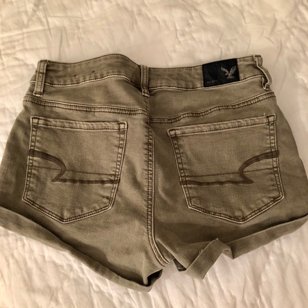 High-waisted denim shorts